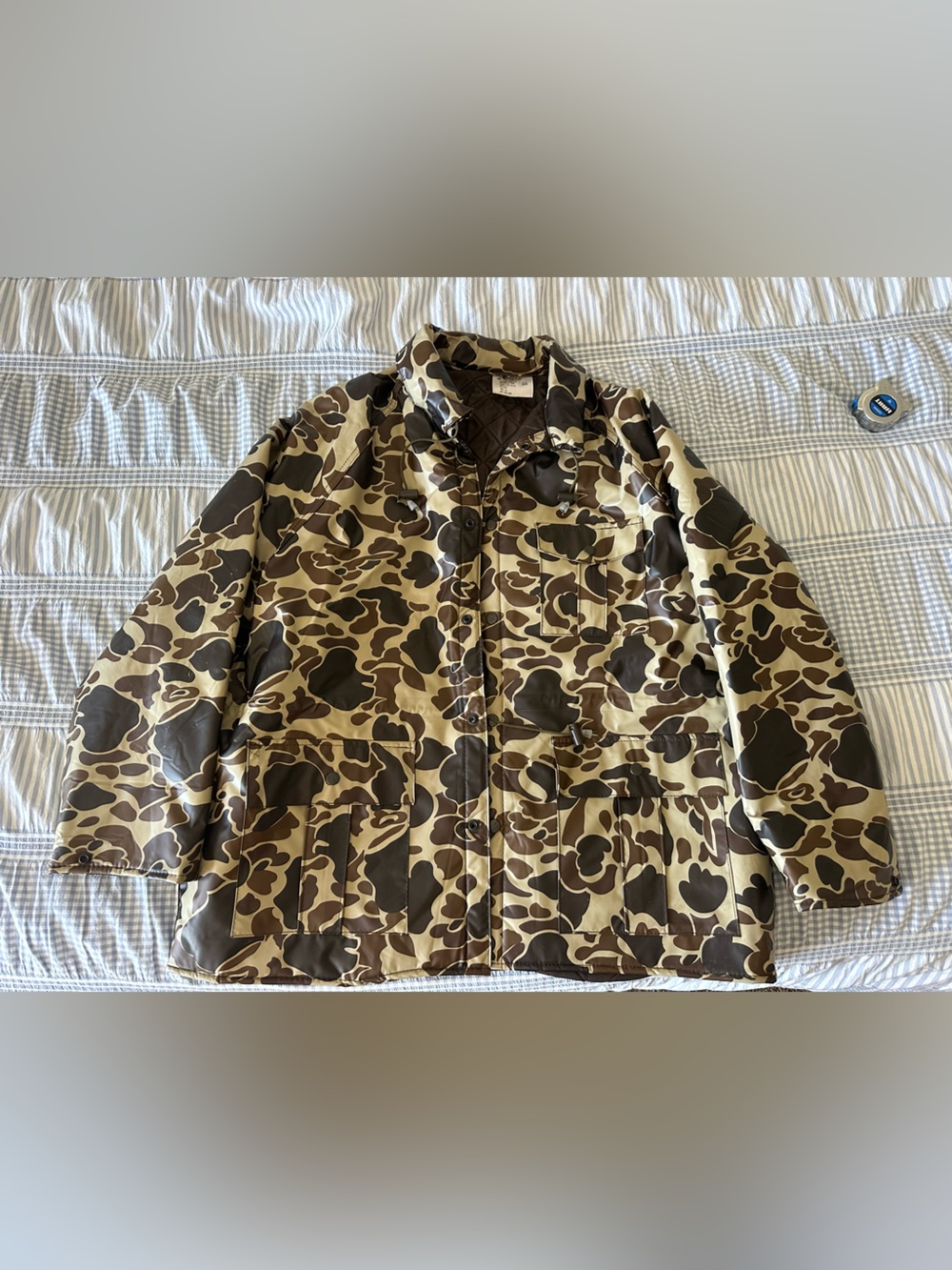 Duck bay hunting 100 percent PVC shell rain jacket Camo Quilted Button-Front